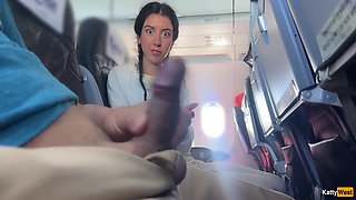 Katty West - Dick Flashing In Airplane - Girl Brought Me To Cumshot In 2 Minutes