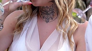 Lena Coxx and the Queen have sex with two guys in On Vacation