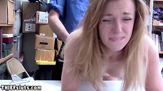 Raunchy blond coed fornicateed a cops big dick