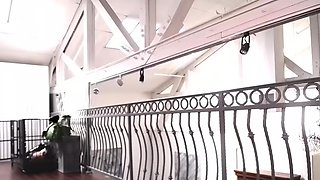 Latex slut solo anal masturbation