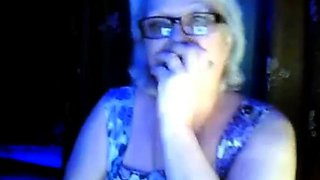 hot granny flashing her big tits of her husband hidden