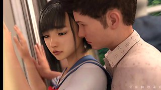Public Train Sex Scene - Horny Step Sister - Step Brother - Animated Porn