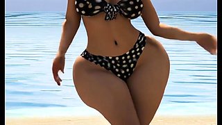 Mrs. Gunther Shaking It at the Beach