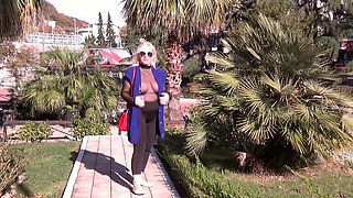 Nylon Boobs in Public