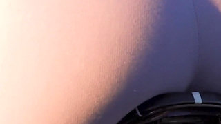 Teen Japanese Riding a Bicycle and Showing off Her Ass in Tight Leggings