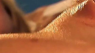 Hot Blonde Samantha Ryan Fucks Her Pussy with a Thick Vibrator on Her Knees From Behind