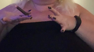 BlancaGirlBBW titty play while smoking