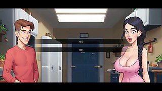 3D animated hentai with gokkun scenes featuring housewives