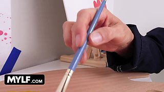 She'll Make Sure Her Nude Model's Dick Is Really Hard ~ Free Full MYLF Scene
