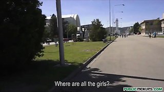 Blonda czech college girl angelica is chatted into having sex in public