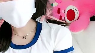 Glamour babe with big boobs masturbates in lingerie