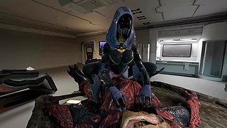monster fucks her tight holes and impregnates her