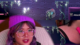 CUTE PURPLE HAIRED GIRL TRIES TO BEAT HENTAI BOSS FIGHT