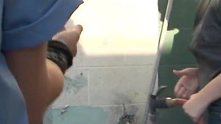 Horny lesbians pussy licking each other at the car wash