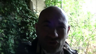 French slut creampied by XXL cock in ehxib outdoor cruising