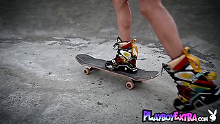 Italian skater reveals her big juggs