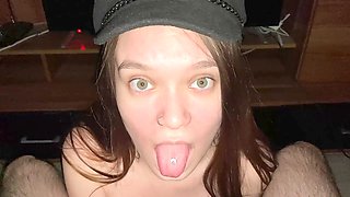 Juliasayho takes a huge cock down her throat and swallows every drop
