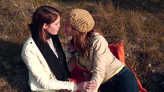 Busty babe takes it had from her slutty girlfriend