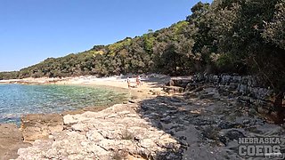 Voyeuristic Nude Beach Afternoon Chalk Art And Nude Girls Searching For Shells Dora Cheri And Sam