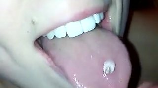 Amateur sex cum on mouth