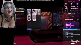 Cute Asian Streamer Playing a Game About Hardcore Hentai Fucking in the Outdoors