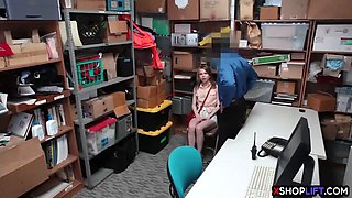 Petite teen suspected and fucked by a shady security guy