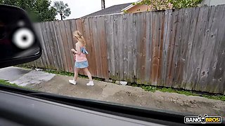 Bangbros - candy lane enjoys every moment in the bang bus and smirks as she gets a dirty facial cumshot