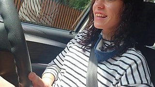 Playing with my pussy while driving - Public Car Webcam Solo
