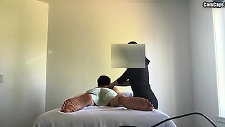 Beautiful brunette caught fucking on hidden cam massage