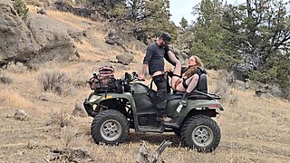 Amateur couple went out quad biking and stop for a quickie