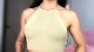 Solo ladyboy masturbation