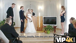 VIP4K. Guests can't hide emotions when they see bride fucking in video