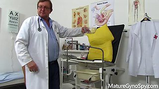 Natural big busty stepmom caught on her gyno exam