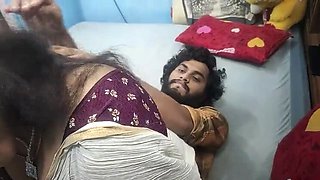 Kerala Desi Couple Hot First Night - Saree Removal, Boobs Sucking & Pussy Licking