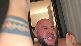 Foot job and hardcore foot fetish