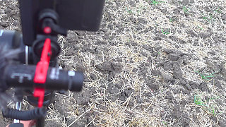 Hot Sexy Brunette with Big Tits Masturbates in the Car with Vibrator