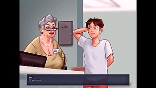 Johannes helps Consuela land a job while Roz gives him a blowjob