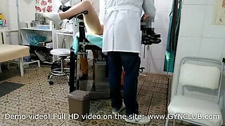 Orgasm for mature woman on gyno chair