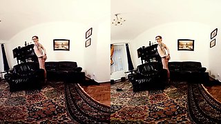 007 - Foxy Sanie - Skinny Redhead Striptease Fingering