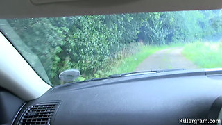 Gorgeous All Natural Stacked British Blonde Is Horny After Her Shoot so She Takes a Stud in the Car for a Naughty Fuck
