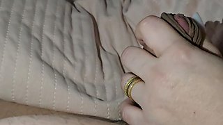 Step mom hand help step son dick having four erection
