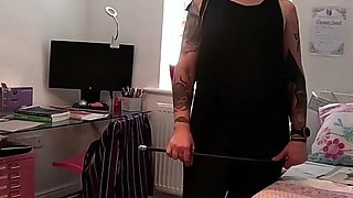 Fedup Aunty Gives Lying Alisha a Riding Crop Beating