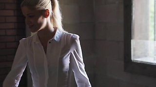 Gorgeous blond Kenna James rubbed pussy while licking the trimmed pussy of redhead Bree Daniels