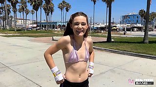 Real Teens - Beautiful teen Juniper Ren knows how to roller skate and ride big cocks