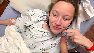Blonde Nurse Blows Boyfriend in Hospital Pre-Op Room - Almost Caught by Surgeon! Ft. SmartyKat314