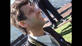 Double Cock Blonde Anal Orgy in Garden with Silvia Lancome