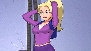 Cartoon superheroine gets down in wild manga porn action