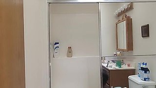 71 Year Old Granny with Hairy Pussy Cleaning My Bathroom