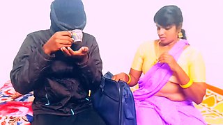 Telugu Stepmom Fucks Step Son Hard with Big Long Dick - Dirty Talk & Saree Aunty Action