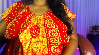 Pregnant Lady in Penty Bra with Playing Belly and Drinking Water.